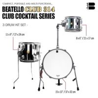 Beatello Ensemble de percussions métalliques pliable portable en 3 pièces avec chambre en aluminium Facile à transporter Kit Club Jungle