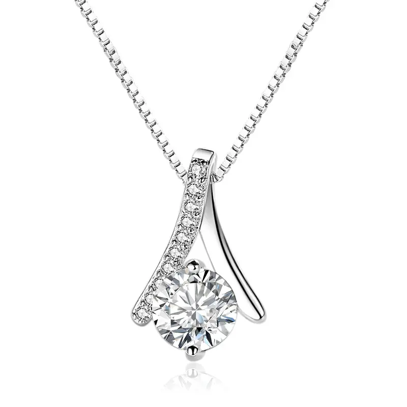 Collier pendentif en argent sterling 925 CZ pour femme