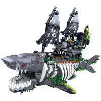 Vente en gros d'usine ZHEGAO Phantom Sea Shark ABS Kits de construction de blocs de construction DIY, bâtiments modernes, modèle de jouet, ensemble de créativité