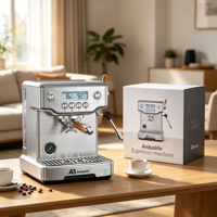 Machine à expresso Anbo en acier inoxydable, système de chauffage à double thermo-bloc, pour cappuccino, latte, americano, expresso