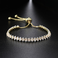 Браслет Pulseras y Brazaletes Женский, регулируемая цепочка для рук, простой Теннисный браслет в форме конского глаза с фианитом