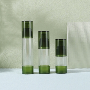 Calidad 15ml 30ml 50ml Botella de bomba sin aire <span class=keywords><strong>verde</strong></span> <span class=keywords><strong>militar</strong></span> de plástico para Esencia de loción de crema - Product Image 3
