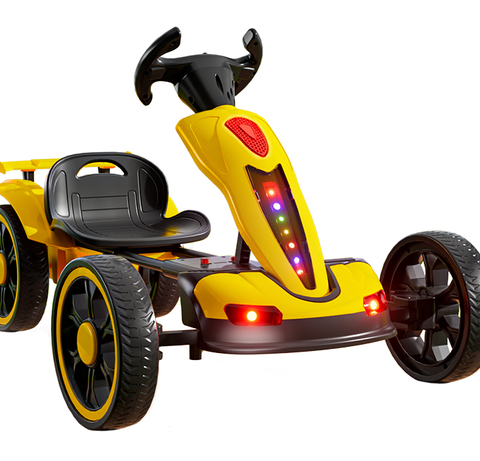 Jaune + double entraînement + télécommande + lumière laser batterie 12v4.5