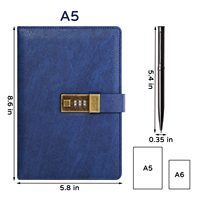 Carnet de notes A5 personnalisé et sécurisé avec reliure filée, magnétique, 240 pages, journal intime personnalisé avec couverture en cuir et stylo