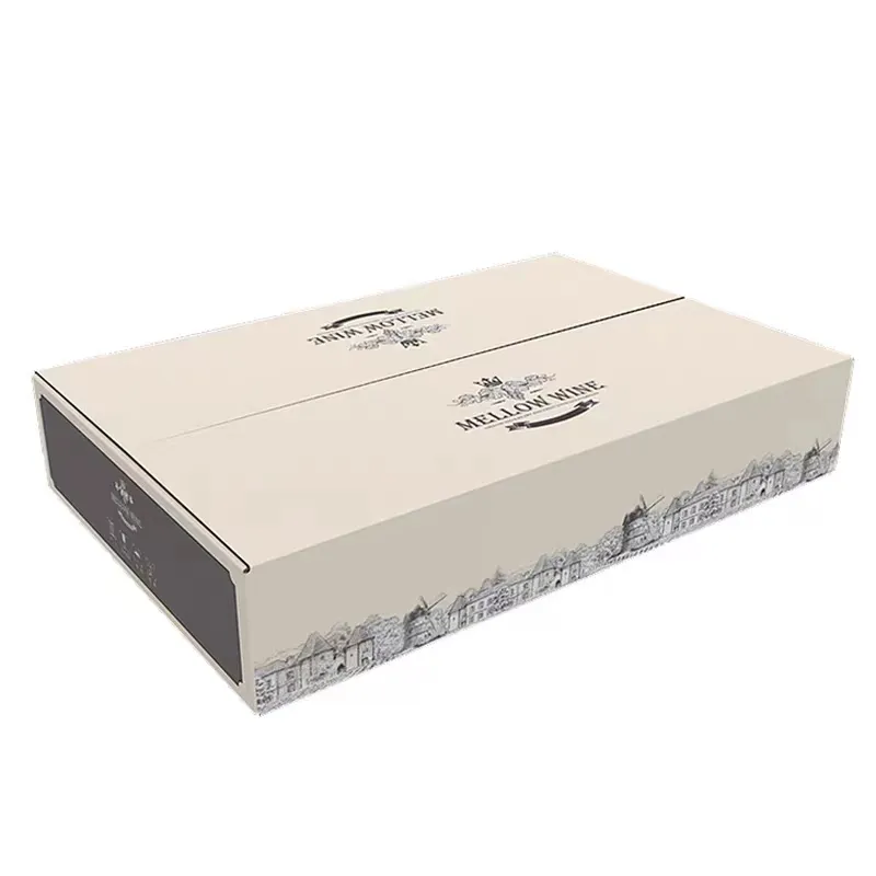 Caja 사용자 정의 인쇄 로고 골판지 4 6 팩 500ml 와인 병 배송 우편물 우편함 삽입 선물 상자