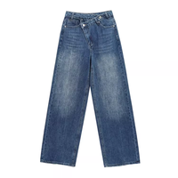 Nouveau Jean en Denim Femme Printemps-Été 2025 Taille Haute Double Ceinture Coupe Ample Streetwear Jambe Large Vintage Y2K Tendance Décontracté
