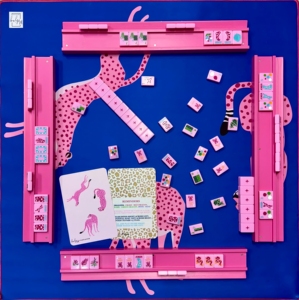 Pink <b>Mahjong</b> Tiles <b>Set</b> With Joker And Wind Tiles Portable Classic Game For 4 Players - Product Image 3