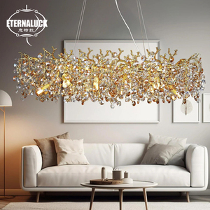 <span class=keywords><strong>Lampadario</strong></span> di Lusso <span class=keywords><strong>a</strong></span> <span class=keywords><strong>LED</strong></span> in Cristallo Personalizzato con Rami Dorati <span class=keywords><strong>per</strong></span> <span class=keywords><strong>Soggiorno</strong></span>, Sala da Pranzo, Camera da Letto - Product Image 2