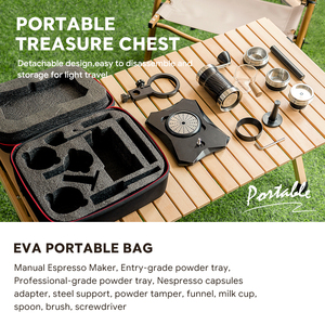 Macchina per Caffè Espresso Portatile Semi-Automatica 12 <span class=keywords><strong>Bar</strong></span> in Acciaio Inox per Esterni USB 3 in 1 per Capsule, Cialde e Caffè Macinato - Product Image 6