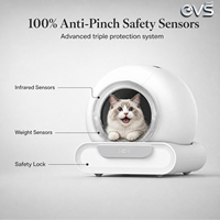 Litière intelligente pour chat OVS, auto-nettoyante, contrôle par application, pour plusieurs chats, grande capacité 65L, faible bruit