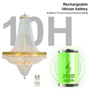 Lustres de <span class=keywords><strong>plafond</strong></span> de luxe rechargeables à télécommande pour décoration de <span class=keywords><strong>mariage</strong></span> à la française, avec rideau de perles de cristal, pour aménagement d'événements - Product Image 4