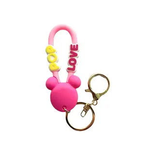 Nieuwe Pvc Mickey Hoofd Touw Sleutelhanger Accessoires Delicate Sleutelhanger Pop Alle Touw Kleine Geschenken