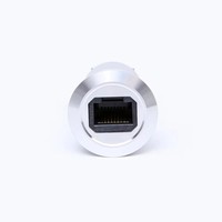 Connecteur audio USB ELEWIND 3,5 mm à monter sur panneau avec câble de 150 cm, courant nominal 2A, aluminium anodisé noir IP40