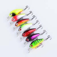 Leurre de pêche en métal pour appât vivant 4,6 cm/3,85 g, type Rocker Fat Fish Bass Mino avec hameçons, équipement de pêche