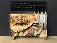 Porte-couteau magnétique en bois de ronce époxy bloc de couteaux magnétique présentoir de couteaux pour comptoir organisateur de cuisine maison directe