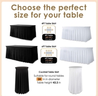 Nappe bleue couverture extensible hôtel conférence Cocktail Table couverture haut pied barre ronde couleur unie Table jupe rose