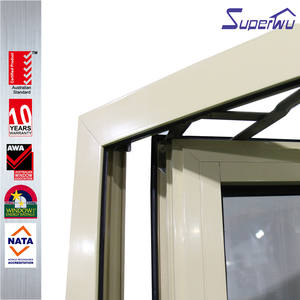 Superwu AAMA/NFRC/NAMI Ventana de toldo vertical de aluminio Miami a prueba de huracanes <span class=keywords><strong>Ventanas</strong></span> abatibles de vidrio de aluminio con celosía de vidrio - Product Image 5