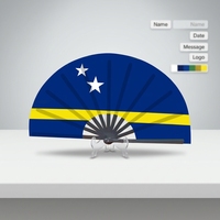 Éventail en bambou personnalisé 2026, imprimé sur mesure, motif art populaire, technique de peinture du drapeau national de Cuba, pour souvenir, vente en gros