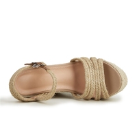 Sandales à talons hauts tendance à l'européenne, sandales ouvertes pour femmes, sandales compensées en espadrille plateforme d'été