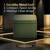 Boîte en métal carrée pour matcha, mini-boîte cadeau, conteneur de rangement en fer blanc, emballage pour bonbons