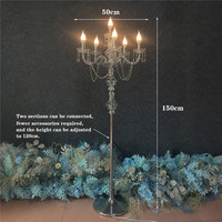 Lumière LED de sol en métal argenté pour mariage, guide lumineux en acrylique, chandelier pour salle de mariage, scène, décoration d'hôtel