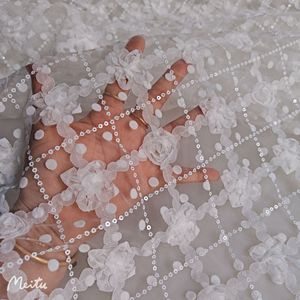 Nouveau tissu de maille brodé de Style féerique avec 0.8cm à pois <span class=keywords><strong>flocage</strong></span> diamant broderie mousseline de soie crochet fleur pour jupe tissu - Product Image 1