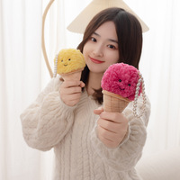 16cm Kawaii Alimentaire En Peluche Crème Glacée Pompon Porte-clés Doux Ours En Peluche Jouet avec PP Coton Sac De Remplissage Charme Pendentif