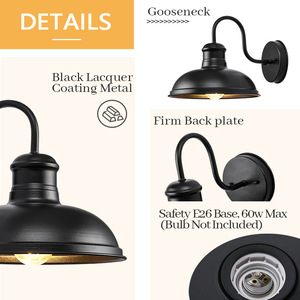 <span class=keywords><strong>Lampe</strong></span> murale LED rétro américaine pour extérieur, étanche, en acier inoxydable, pour jardin, couloir, entrée, porte, allée, balcon, <span class=keywords><strong>lampe</strong></span> d'entrée - Product Image 3