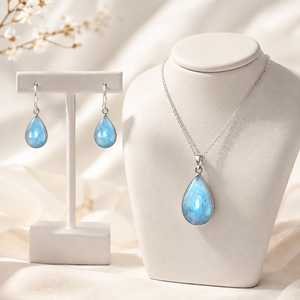 Bijoux en argent avec pierres précieuses Rutayl d'Éthiopie authentiques, collier et boucles d'oreilles faits à la main, approvisionnement en gros - Product Image 1
