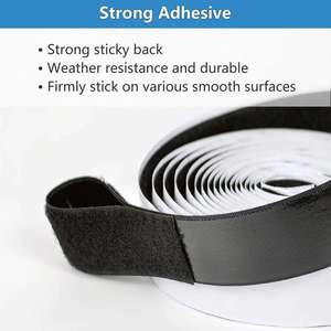 Cinta de Contacto Autoadhesiva Elástica de 12 Pulgadas, Blanca, con Gancho y Bucle, Resistente al Calor, Ecológica, 100% Nailon, Roja - Product Image 4