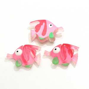 Nueva llegada mate de neón océano Kawaii cabujones Planar resina llavero peces tropicales del hipocampo de Jellyfi - Product Image 3