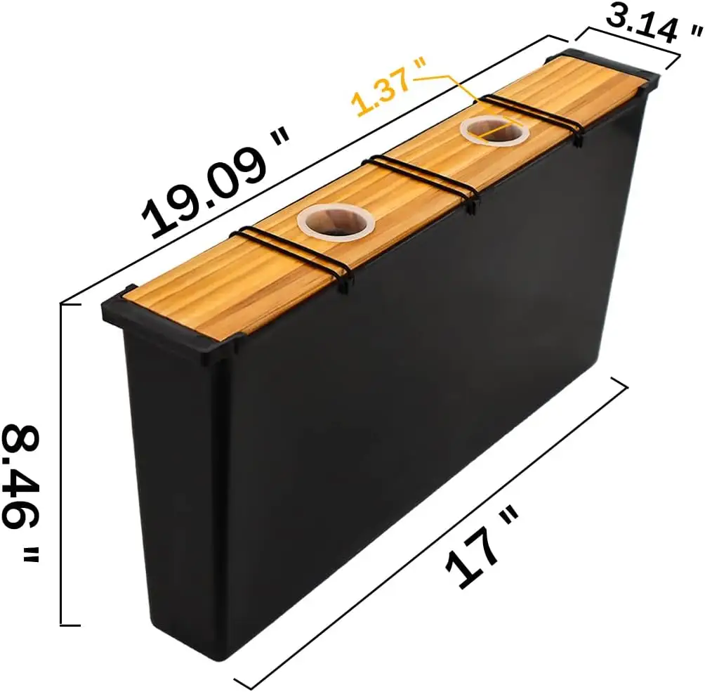 Alimentador de abeja con tapa de madera, marco de colmena negra de plástico de 6.5L