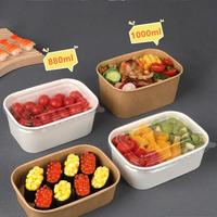 Usine de bols à salade en papier carrés jetables sur mesure avec couvercles bol sanitaire efficace pour déjeuner à emporter sandwichs à sushi