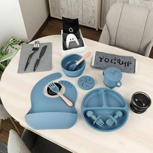 Juego de Vajilla de Silicona para Bebé, Libre de BPA, No Tóxico, con Logotipo Personalizado, para Alimentación Infantil - Product Image 5