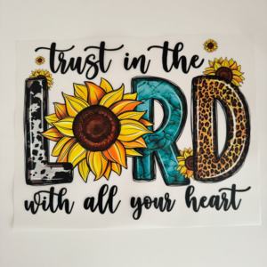 Transferencias Personalizadas A4 con Diseño Cristiano de Girasol, Transferencias Térmicas para Camisetas, Diseños DTF Listos para Planchar - Product Image 1