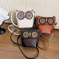 Nouveau Sac à Bandoulière en PU avec Fermeture Éclair Motif Hibou Tendance pour Filles, Style Steampunk, Sac de Téléphone Personnalisé