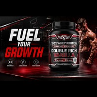 Poudre de Protéine de Lactosérum OEM ODM Saveur Vanille Riche 24g Protéines BCAA 29 Portions Soutien Musculaire Adultes Vente en Gros