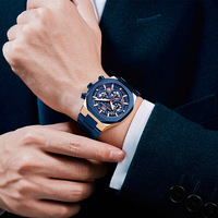 Montre pour homme MINI FOCUS de marque chinoise, quartz, luxe, acier inoxydable, étanche, montres creuses, multifonction, montre-bracelet pour affaires