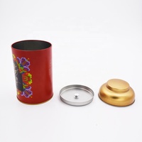 Boîte ronde en étain pour le thé, coffret d'emballage avec couvercle arquées et couvercle intérieur