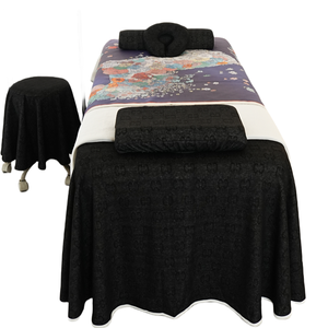 Cao <span class=keywords><strong>C</strong></span>ấp Sợi Nhỏ Massage Bảng Sheets Set 4 Mảnh Thiết Lập Mềm Mại Cotton Mặt Giường Bìa Salon Spa Thoải Mái Nhất - Product Image 1