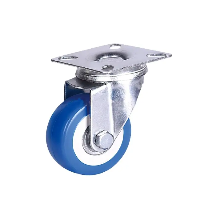 2inch/50mm Blue Light Duty Gray Rubber PVC kitchen stem caster wheels Caster , flight case caster wheels