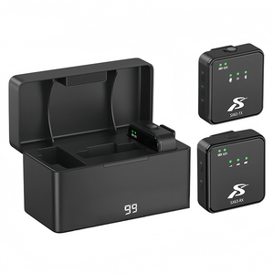 Chuyên nghiệp không dây Lavalier mic VE Áo Micro không dây với sạc Hộp ngăn cho Iphone live streaming vlog - Product Image 1