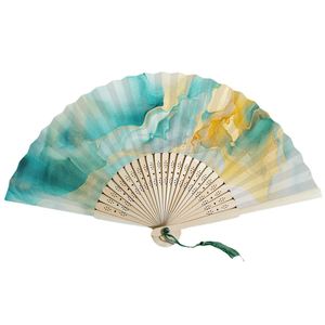 Abanicos de Mano Plegables de Bambú Personalizados de Alta Calidad con Impresión de Tela Personalizada QM - Product Image 4