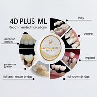 Bloc de zircone dentaire multicouche 4D Plus 98 mm 95 mm Disque de zircone dentaire CADCAM Disque de céramique dentaire vierge