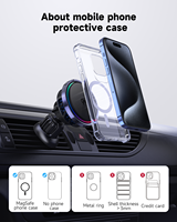 Cargador Inalámbrico Magnético para Auto de 15W, Carga Rápida, Soporte para Rejilla de Ventilación con Rotación de 360°, para iPhone 17, 16, 15 Pro Max