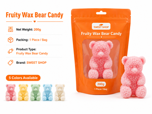Bonbons en cire 3D en forme d'ours rose, 200g, pièce géante, fourrés au jus de fruits, friandises moelleuses, cadeau - Product Image 3