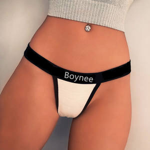 Las <span class=keywords><strong>mujeres</strong></span> sexy <span class=keywords><strong>Tanga</strong></span> personalizado logotipo de la marca <span class=keywords><strong>Tanga</strong></span> tela de algodón - Product Image 2