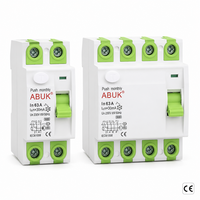 Disjoncteur différentiel électromagnétique RCCB 2P 4P 16A-63A 30mA 100mA 300mA Type AC RCD 6kA 10kA Rail DIN IEC61008 CE