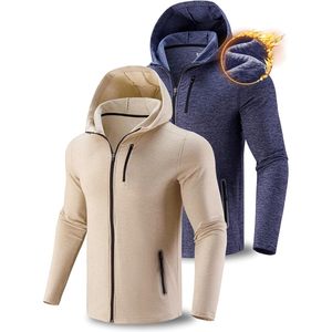 Sweat-shirt à capuche zippé pour homme FOXA, en polaire, avec poches zippées, léger, respirant, pour la course à pied, vêtements décontractés - Product Image 1