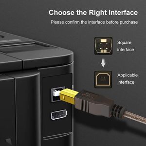 USB <strong>Printer</strong> <strong>Cable</strong> High Speed Type a to Type B <strong>Printer</strong> <strong>Cable</strong> USB 2.0 Scanner Cord to Computer Laptop for HP Canon Dell Epson - Product Image 3
